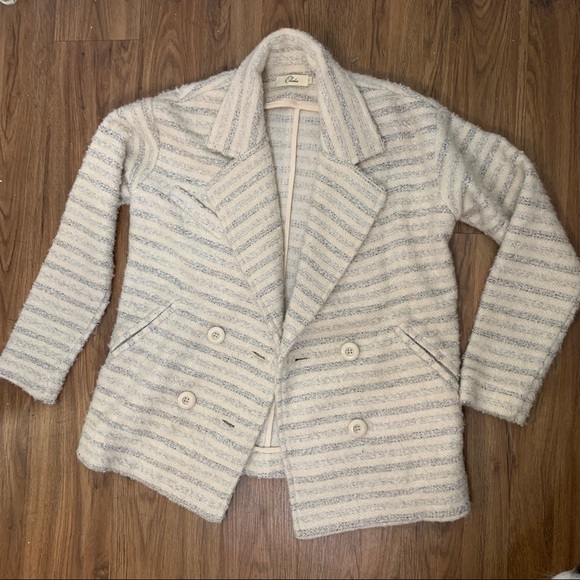 Elodie Shadow Striped Double Breasted Peacoat - Picture 5 of 8